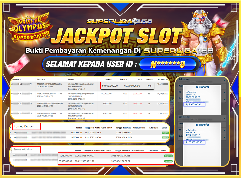 SUPERLIGA168 GATES OF OLYMPUS SUPER SCATTER Rp.57,650,000LUNAS