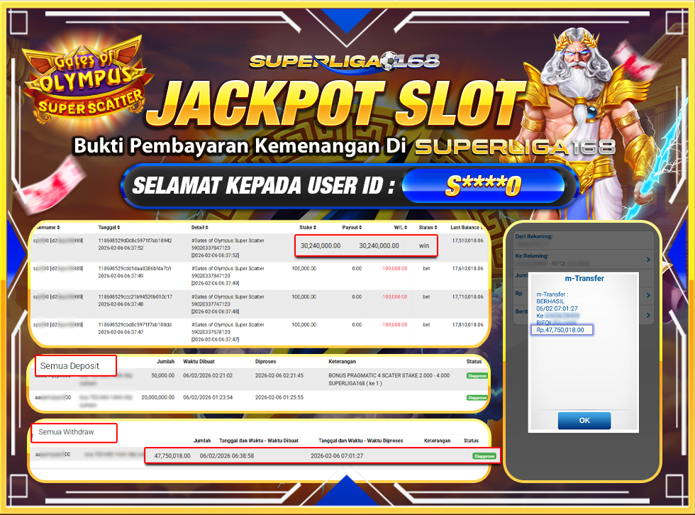 SUPERLIGA168 GATES OF OLYMPUS SUPER SCATTER Rp.47,750,018LUNASSS