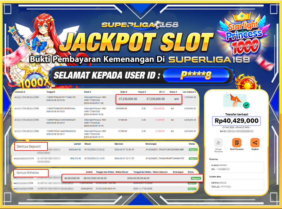 SUPERLIGA168 STARLIGHT OF PRINCESS 1000 Rp.40,429,000LUNASSS